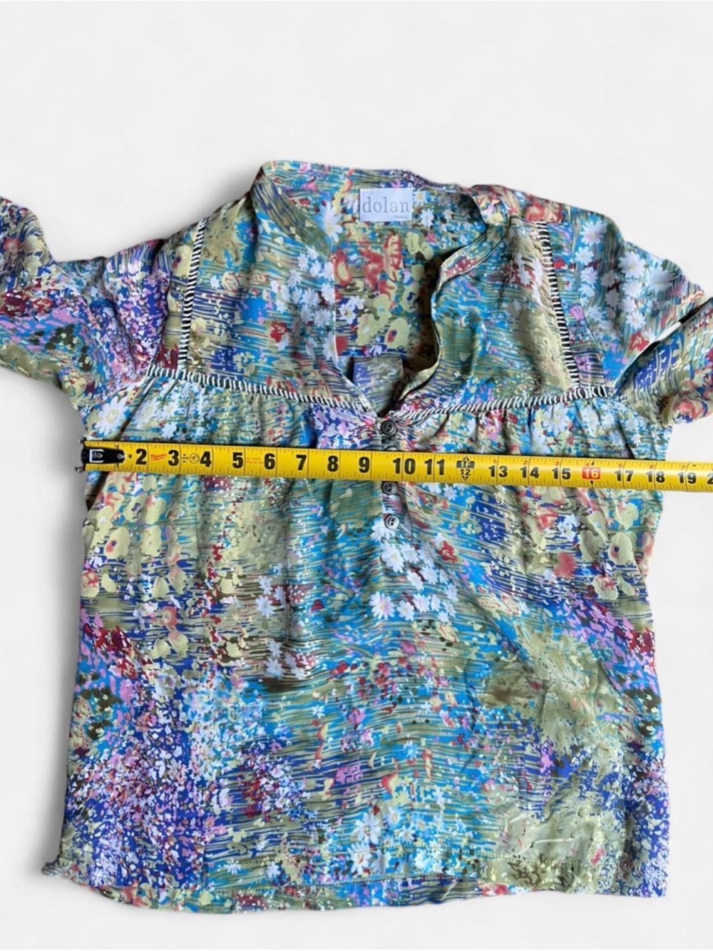 Anthropologie DOLAN Flowering Pastures 100% Silk Cottagecore Garden Blouse Sz S - Picture 6 of 8